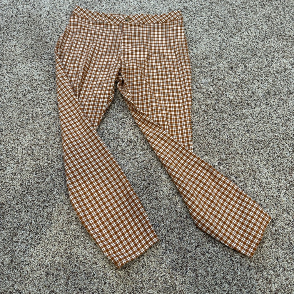 PacSun Orange and White Plaid Pants